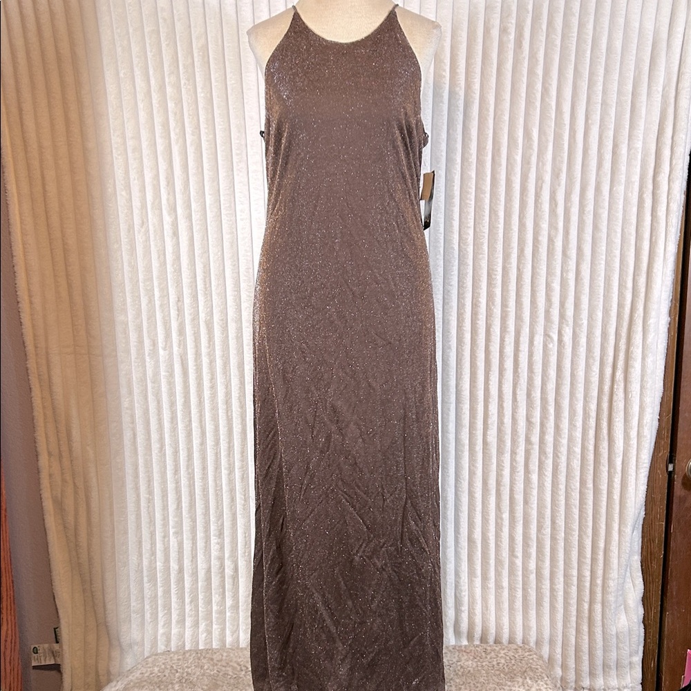 NWT vintage Hampton Nites long sleeveless glittery cocktail evening dress sz 14